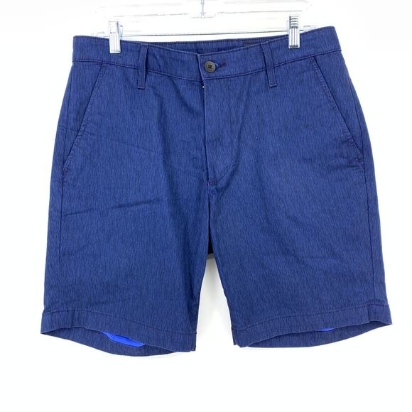 AG Adriano Goldschmeid Wanderer Slim Trouser Short Mens Size 32 Blue Print - Picture 1 of 9